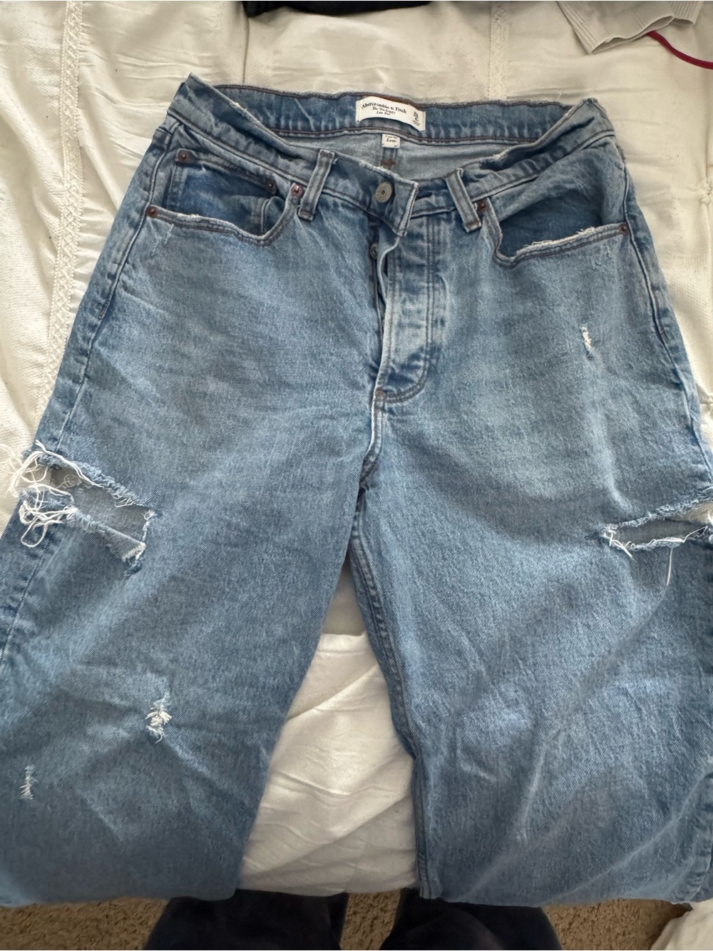 Abercrombie & Fitch Light Blue Distressed Women's Jeans